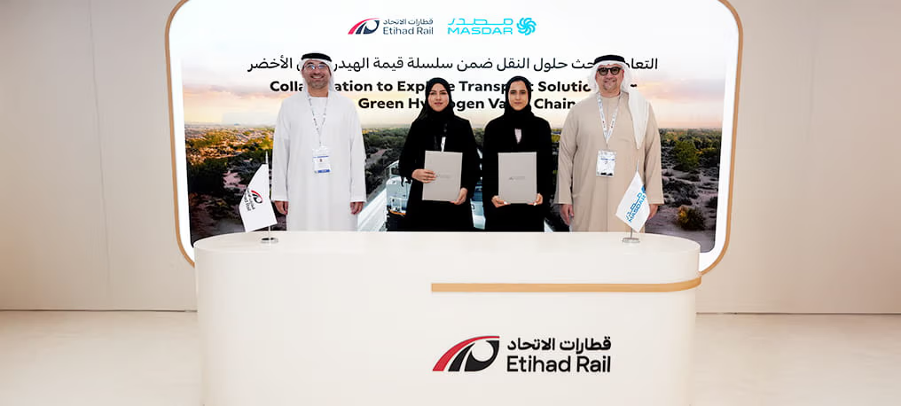  Masdar and Etihad Rail Sign Agreement to Explore Green Hydrogen Transportation Solutions