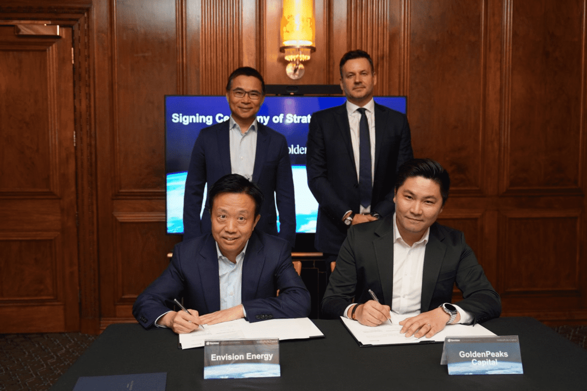  GoldenPeaks Capital and Envision Sign MoU for 1 GWh Battery Energy Storage Deployment Across Europe