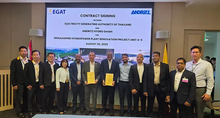  EGAT Awards ANDRITZ Multi-Million Euro Contract to Modernize Thailand's Srinagarind Hydropower Plant