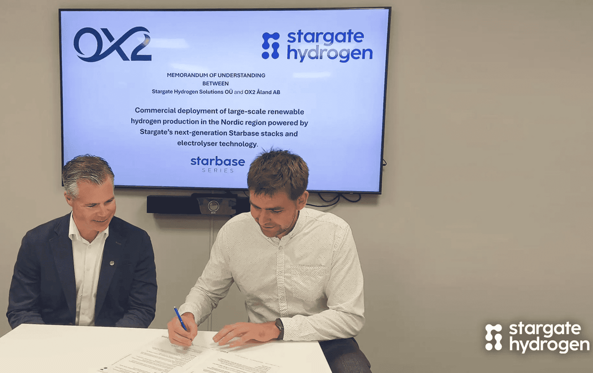  OX2 Partners with Stargate Hydrogen to Deploy Industrial-Scale Electrolysers in Nordic Region